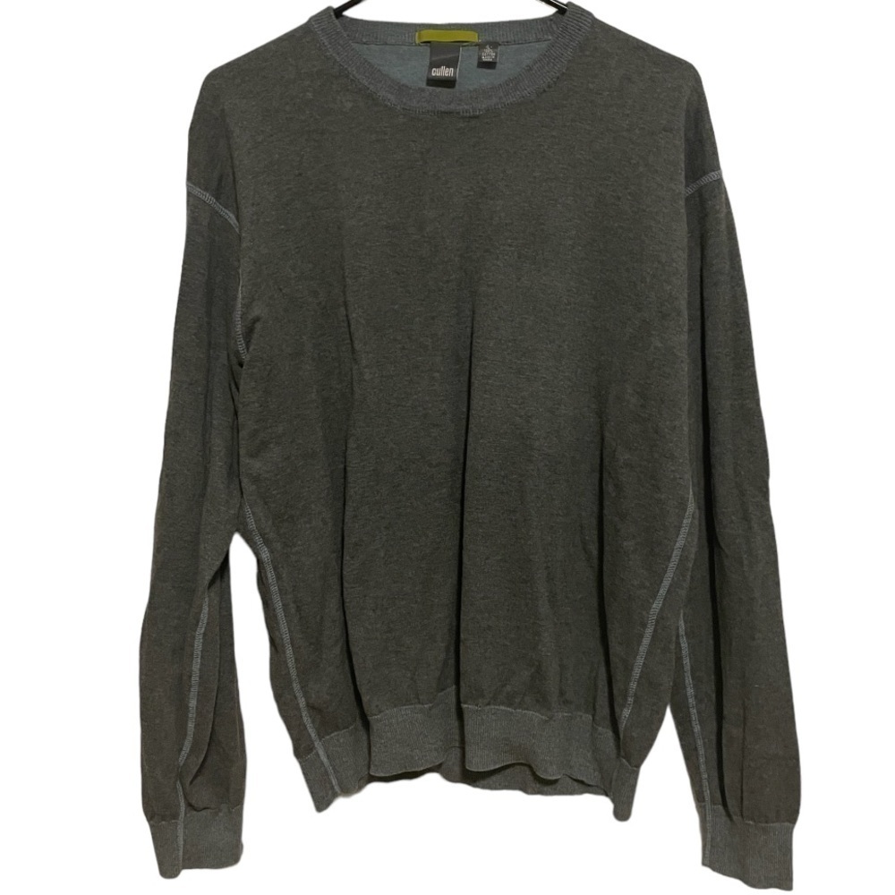 Cullen Cotton Blue Long Sleeve Crewneck Sweater Size Large